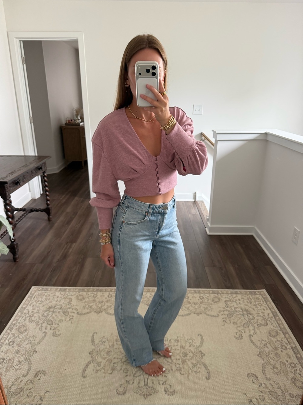 Garage Light Blue Straight Leg Jeans